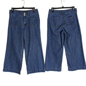 Vintage Inspired Wide Straight Leg Capri Jeans Women's Size 4